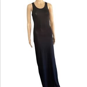 Vintage Go Couture Maxi Bodycon Dress M Casual Sexy Racerback Sleeveless Black